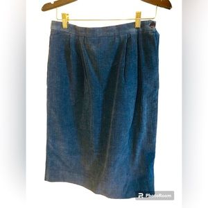 Doncaster Vintage Sport Blue Corduroy Skirt w/side buttons and side pockets